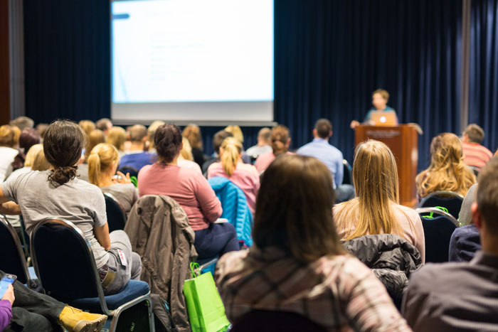 People at a symposium